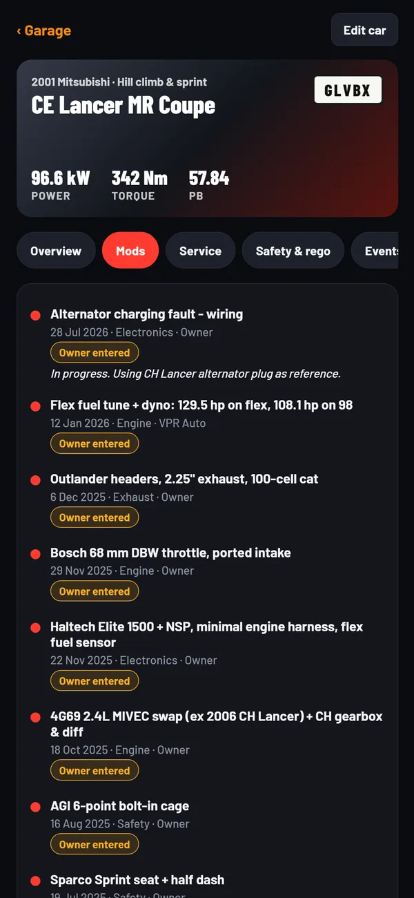 GLVBX build history screen